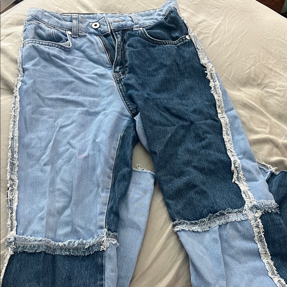 The Ragged Priest Contrast Blue Straight Leg Jeans